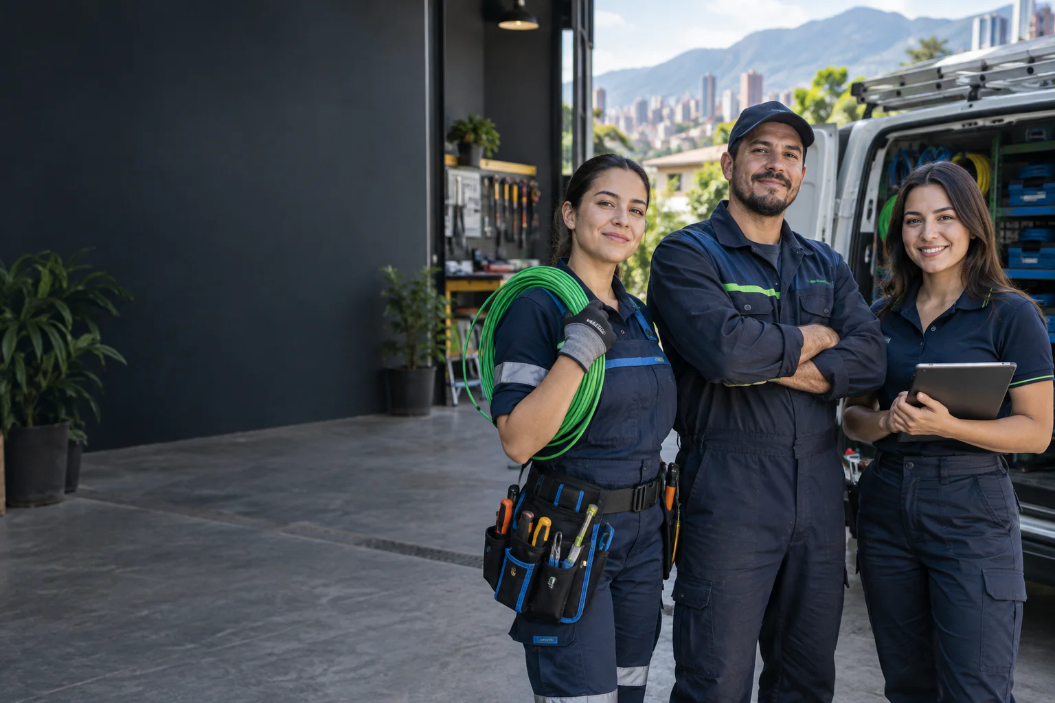 Equipo empresarial coordinando un proyecto de construcción